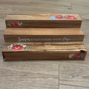 The Pioneer Woman Wooden Spice Rack with Floral Accents